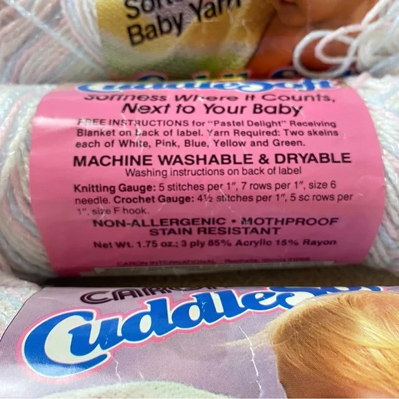 CARON•CuddleSoft Baby Yarn• bundle of 6 Vintage - Picture 5 of 6